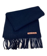 Acne studios Fringed Wool Scarf - Skinny navy CA0218