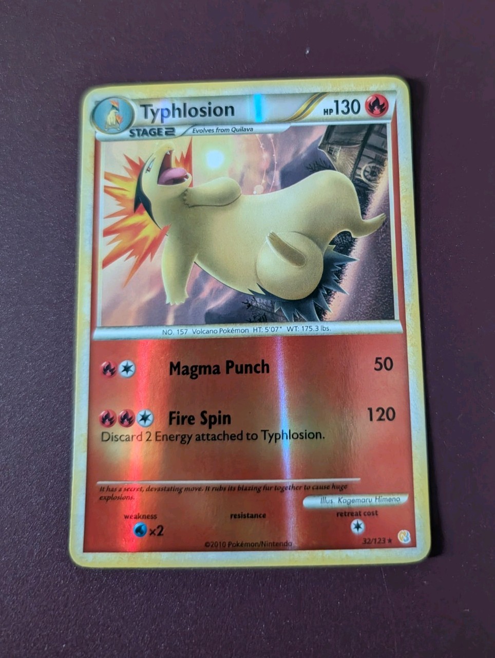 Pokémon TCG Typhlosion 32/123 HeartGold & SoulSilver Reverse Holo LP