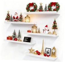 5 Set Floating Shelves, Wall Mounted Shelves for Wall 5pcs 15.75in White