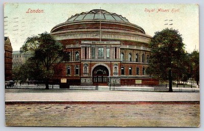 Brooklyn Antique England Postcard LONDON Royal Albert Hall Concert 1907