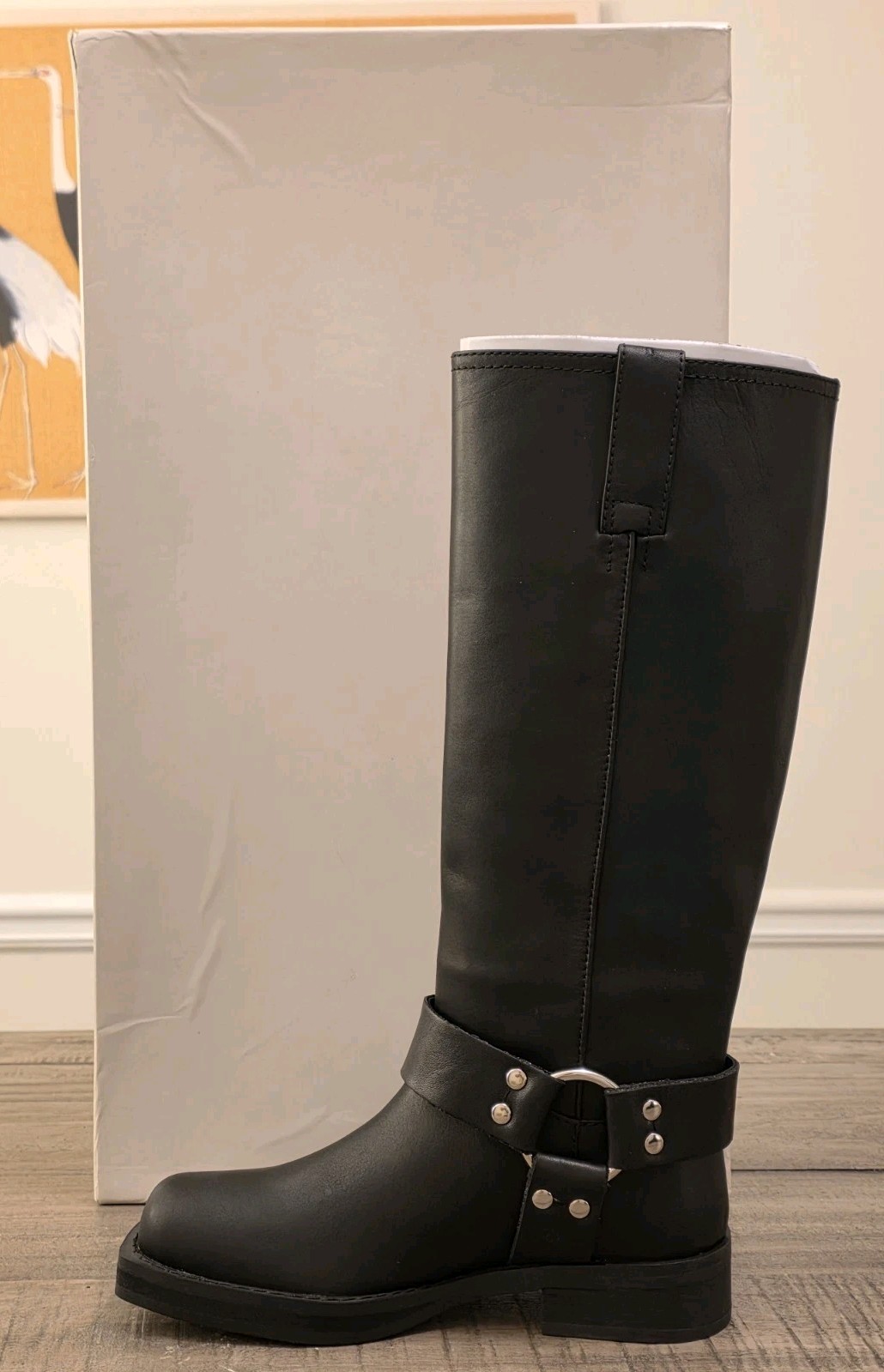 Size 5 Tony Bianco Women's Biker Boot in Black Wax Color image 6