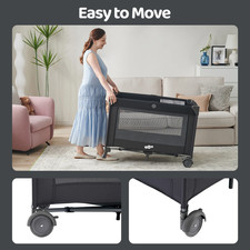 4-In-1 Baby Playard with Bassinet  Changing Table for Newborn