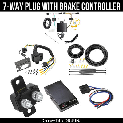 DrawTite 7-Way Trailer Wiring Harness Kit + Brake Control For 23-25 KIA Sportage