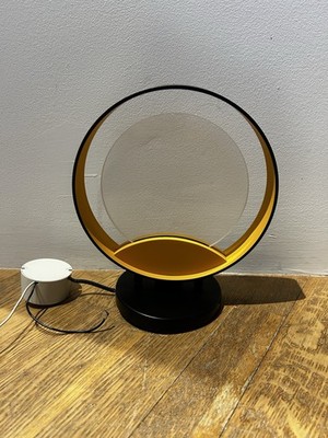 Sonneman Satin Black and Apricot Light Guide Ring LED Sconce