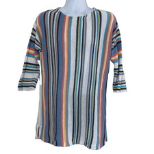 Chaps Top Womens Large Multicolor Striped Knit Tunic