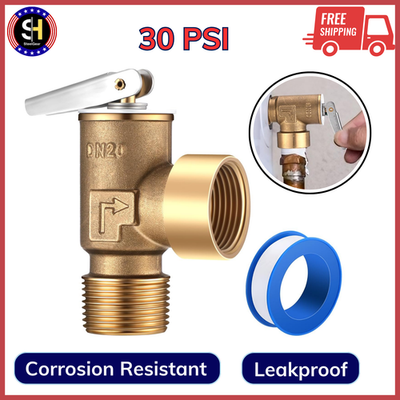 #ad 30 PSI Pressure Relief Valve Boiler Relief Valve with 3 4quot; NPT Thread Safety $25.74