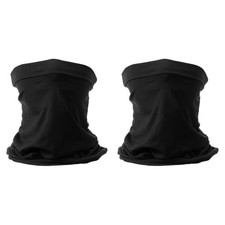 2pcs Summer Neck Gaiter Unisex Sun Protection Face Mask, Black