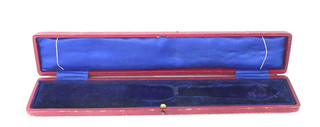 Empty Fitted Presentation Case Red Box Blue Lining Cutlery Serving Utensil