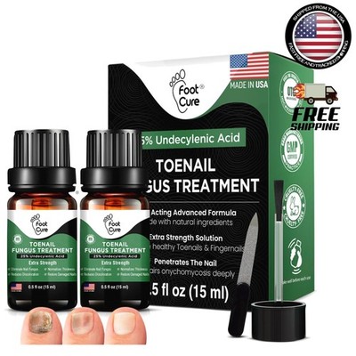 Nail Repair Solution for Cracked & Discolored Toenails - Pack of 2 (0.5 Fl Oz)