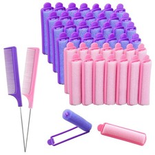 44 Pcs Foam Sponge Hair Rollers Set 1 Count Pack of 44 , Pink and Purple