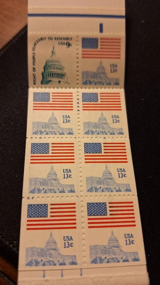 Scott #1623+1-1590, M/F/NH, Flag over Capital, Booklet of 7, 13cent+1-9 cent  - Image 2 of 3