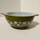 Vintage Pyrex 442 Spring Blossom Green Crazy Daisy Cinderella Mixing Bowl 1.5 QT