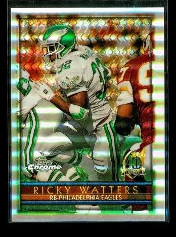 1996 Topps Chrome Refractor Ricky Watters #49 Philadelphia Eagles Football Card - Picture 1 of 2