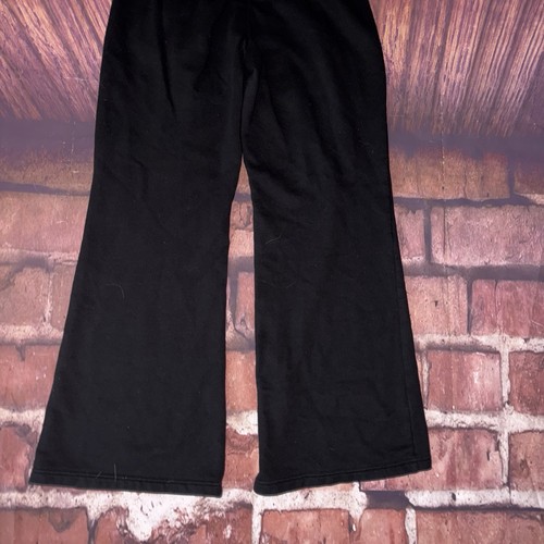 VS PINK Joggers Womens Medium Sweatpants Victoria’s Secret Black Wide Leg Logo - Picture 12 of 24