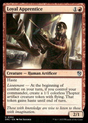 Loyal Apprentice 104 Uncommon Commander: Aetherdrift Magic: The Gathering NM