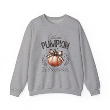 Cute Pumpkin Crewneck Sweatshirt, Fall Cozy Wear, Harvest Gift, Unisex ... 