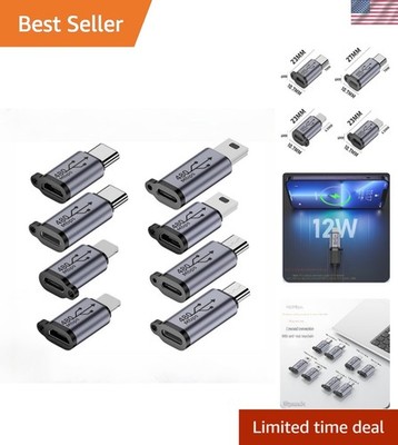 Versatile USB C, Micro & Mini USB Adapter Kit - 8 Pack for Ultimate Convenience