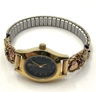 BLACK HILLS GOLD LADIES WATCH  Black Face 10K New Battery Works