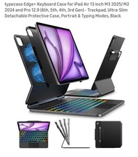 typecase Edge Keyboard Case for iPad Air 13" M3/M2  Pro 12.9 Black, Trackpad