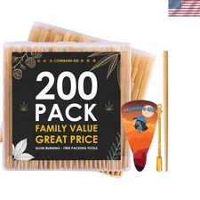 200 Pack Pre Rolled Cones | Natural Slow-Burning Rolling 200pcs wood Opens