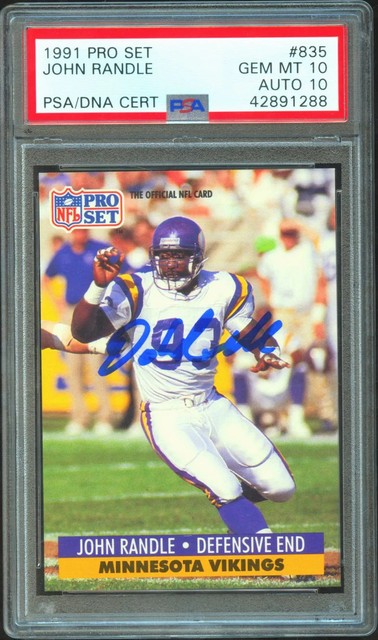 John Randle 1991 Pro Set Auto Autograph Rookie Minnesota Vikings PSA 10 Auto 10