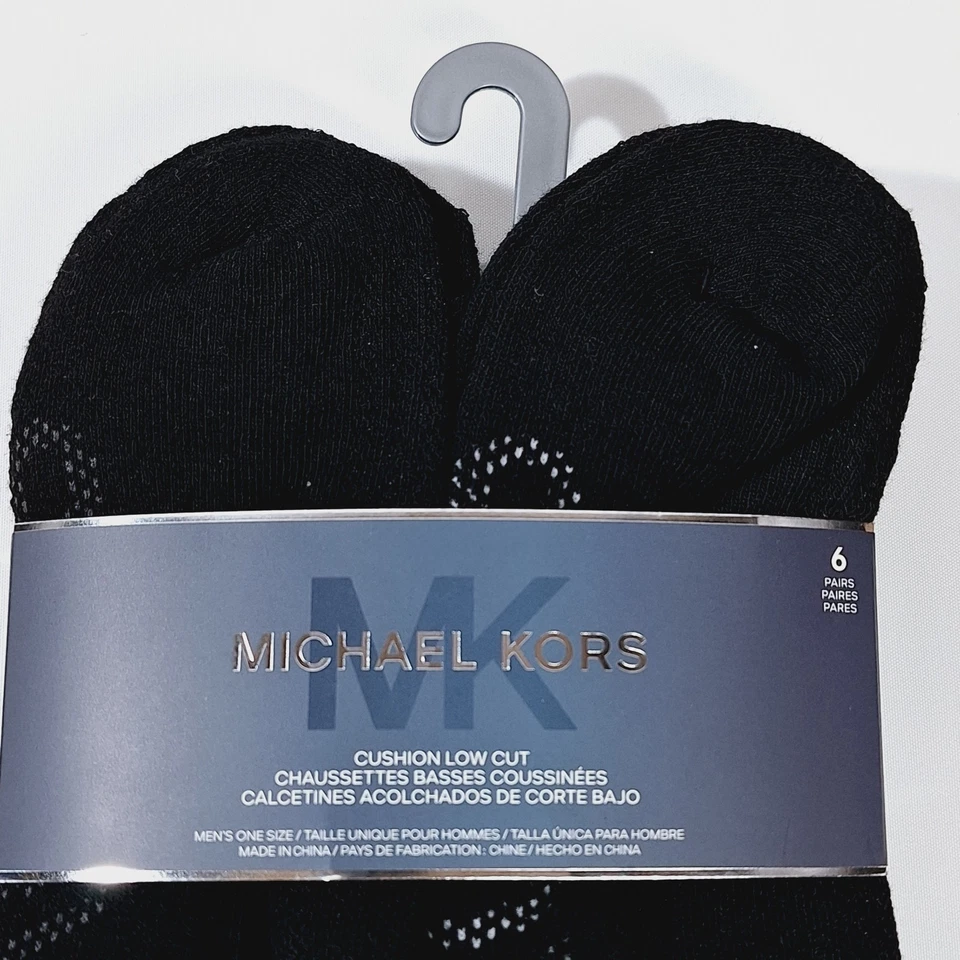 Calcetines Michael Kors Para Hombre Talla 6.5-11 Negros 6 Pares Corte Cuarto Caminar Senderismo Gimnasio Foto 2 de 4