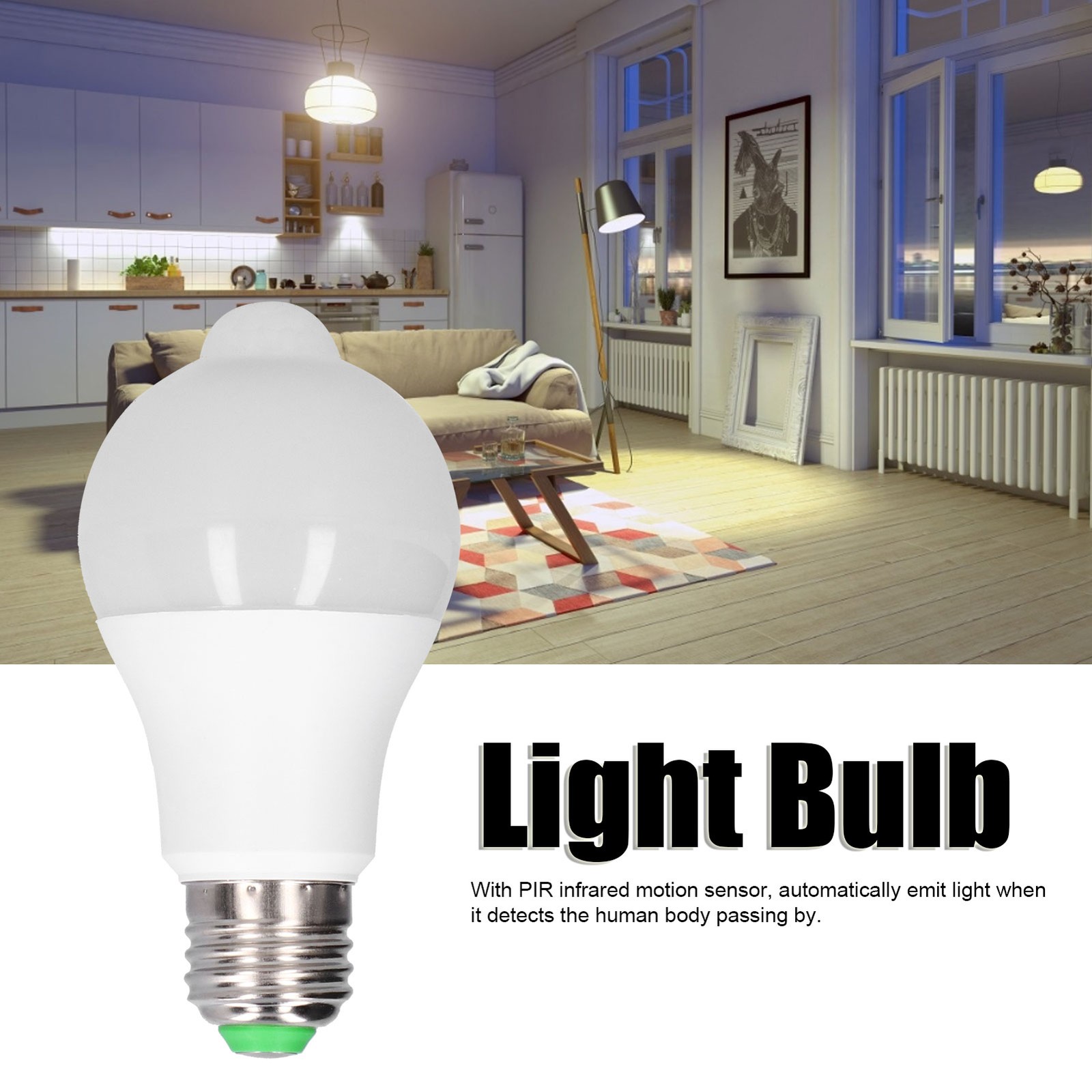 E27 LED Light Bulb PIR Motion Detector Bulb For Corridor Bedroom Staircase Hallw