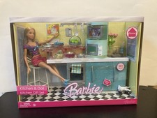 Vintage 2006 Mattel BARBIE Kitchen and Doll Gift Set 30 Pieces NIB Playset