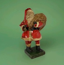 Vintage 9" Paper Mache Black Santa Claus Old World Primitive Christmas Decor