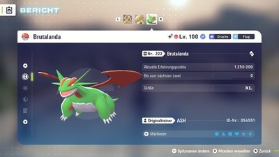 Shiny Elite Brutalanda  Level 100 6IV + Max EV / DV  Für Pokemon Legenden Z-A