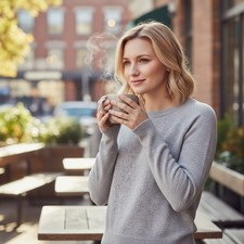 Apt 9 Ash Gray 100 Cashmere Crewneck Sweater Soft Knit Pullover Size Medium