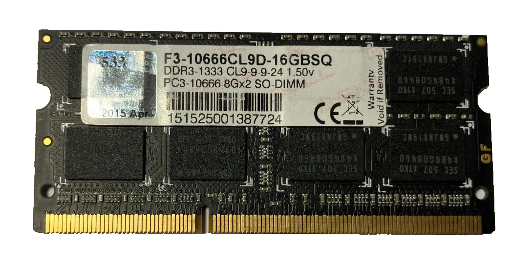 PC3-10600 (DDR3-1333) Bus Speed Computer RAM 16 GB Total Capacity
