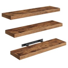 Floating Shelves for Wall, 1.5" Thick Wall Shelf Set of 3 with Invisible Brac...