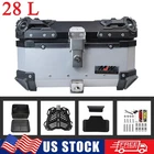 28L Aluminum Motorcycle Top Case Luggage Trunk Tour Tail Box Scooter Waterproof