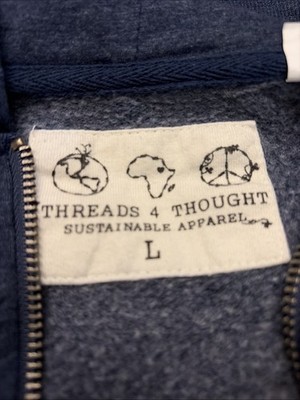 Threads 4 Thought L Navy Zip Hoodie