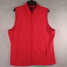 Basic Editions Womens Full Zip Red Jacket Ves...