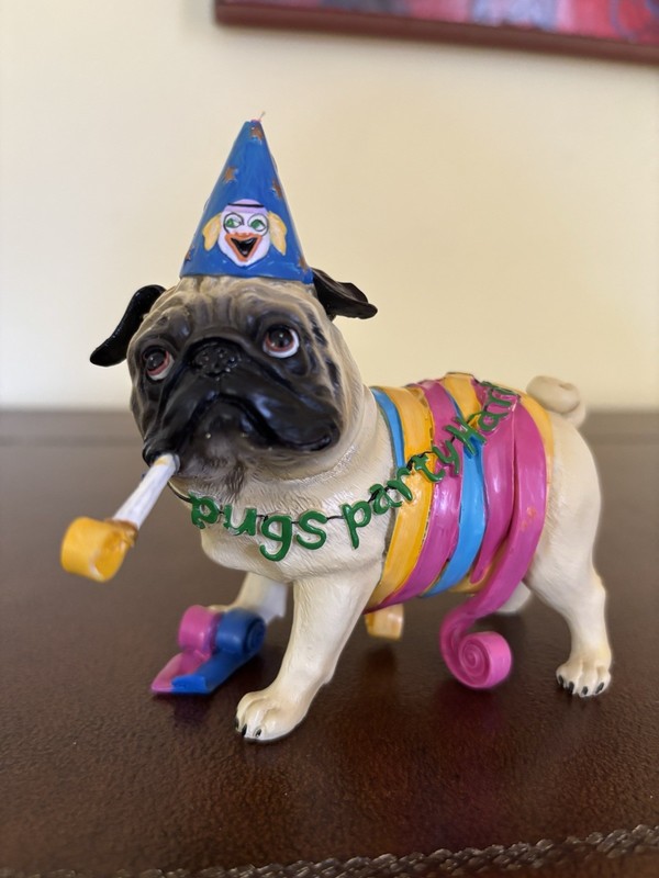 Westland Gifts Pugnacious Pug-nacious  Party Pug Retired- FLAWS - READ BELOW