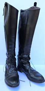 Vintage Women's Black Equestrian English Riding Tall Boots w/ Carrier Size 9