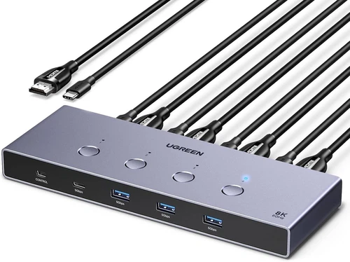 UGREEN HDMI KVM Switch 4 PC 1 monitor Support 8K@60Hz 4 Port USB KVM Switches