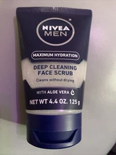 NIVEA MEN Max. Hydr. Deep Clean. Face Scrub w/ Aloe Vera, 4.4 Oz NEW—LOWER PRICE