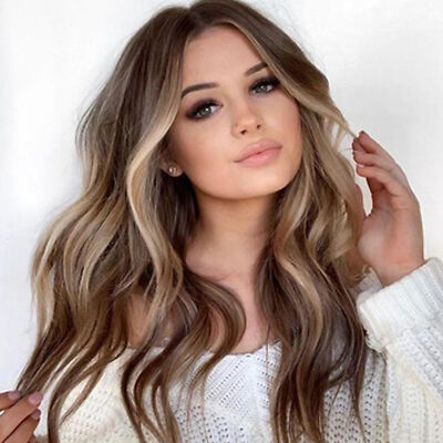 Medium Soft Silky Curly Blonde Full Synthetic Wig Medium Shoulder Length Soft N Silky Curly Blonde,Auburn Full  main image 3