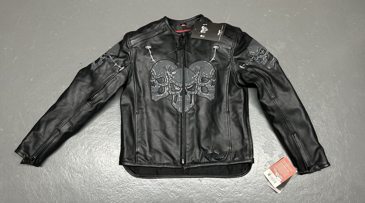 First Racing Men's Motorcycle Jacket Thinsulate Skull Full Zip
