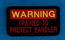WARNING TRAINING TO PROTECT HANDLER - service dog vest patch
