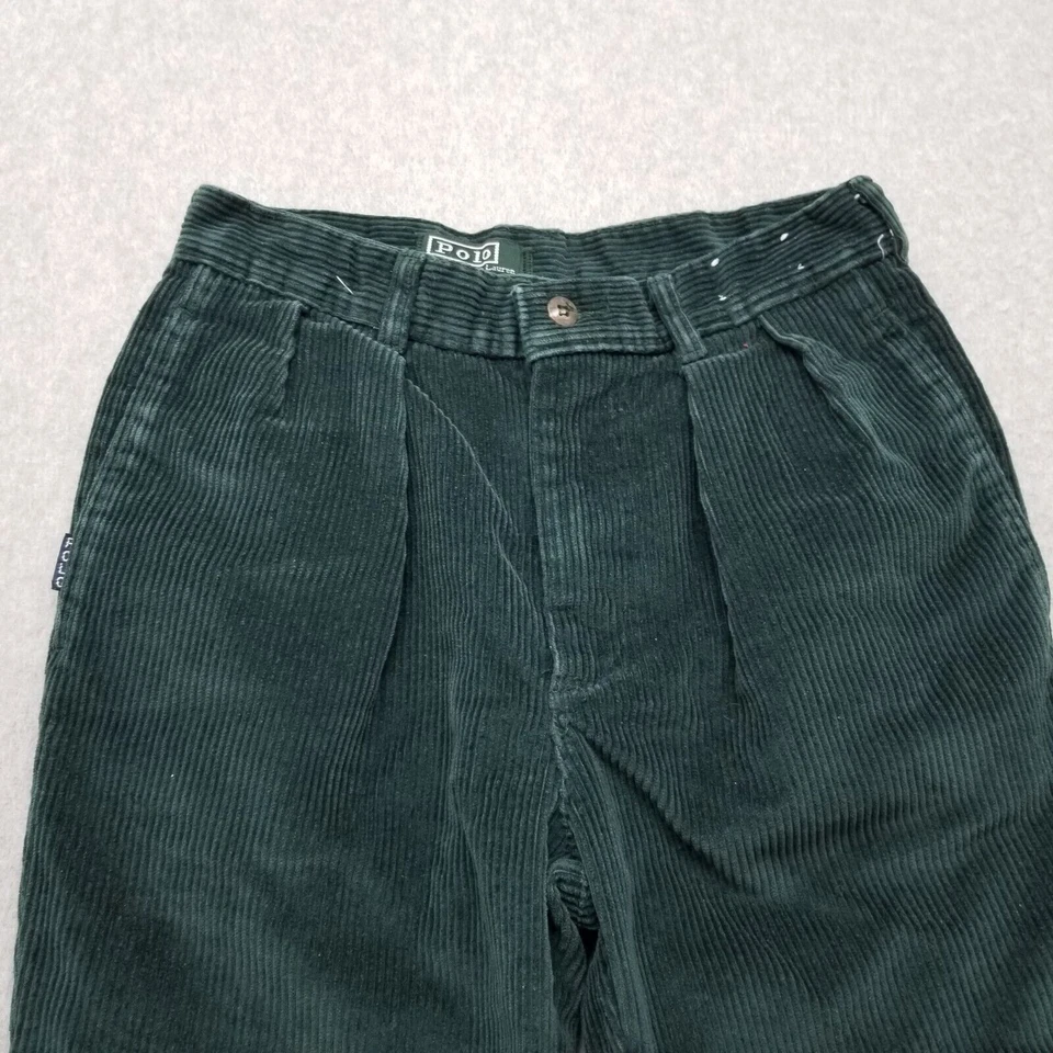 Pantalones Polo Ralph Lauren Jóvenes Niñas 12 Verde Pana Bolsillos Rectos 24x22 Foto 2 de 4