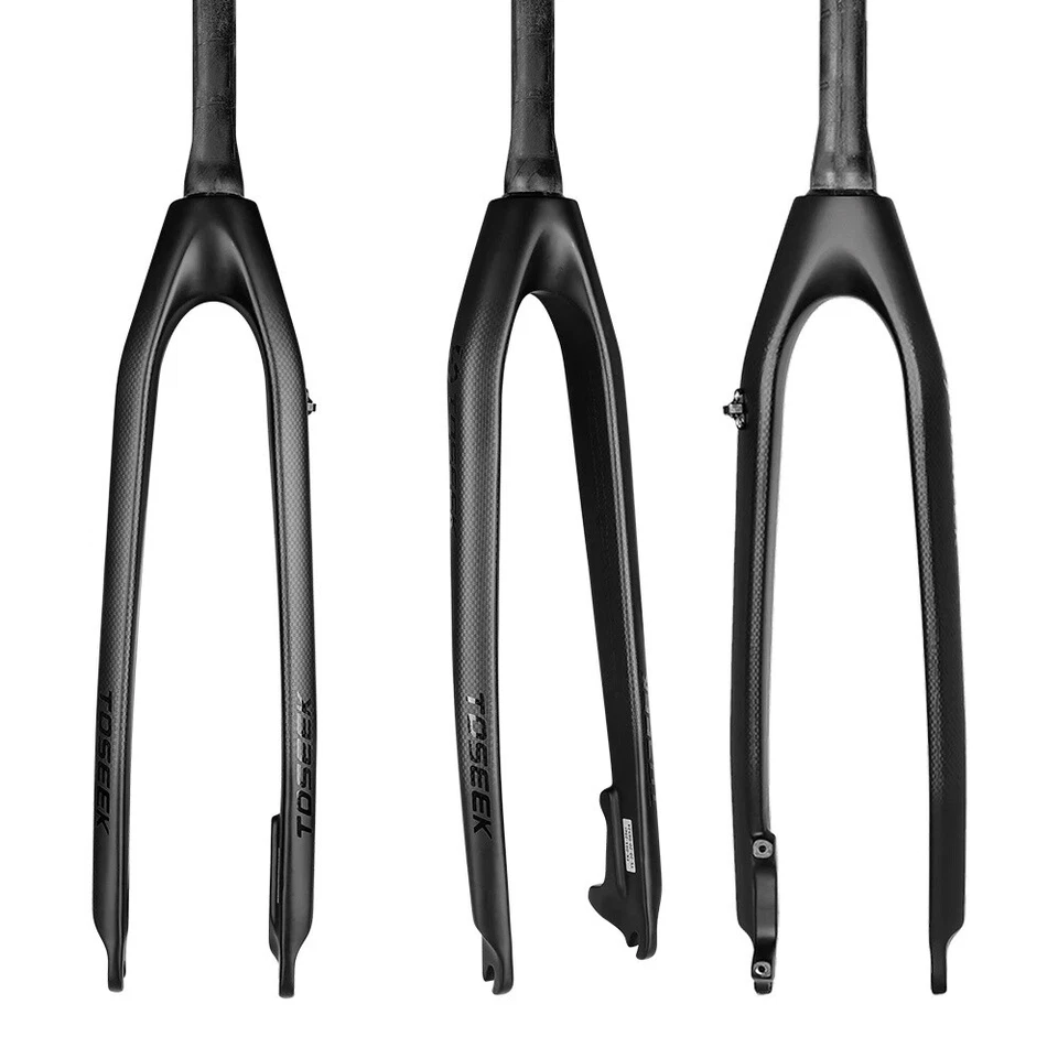 U Carbon Fiber MTB Mountain Road Bike Rigid Disc Brake Forks Tapered Fork 26-29" - Image 2 of 4