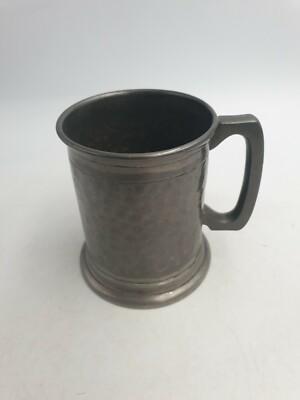 Vintage englischer Zinn Sheffield handgehämmert halbes Pint Krug Bier Stein Becher