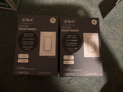 (2) C By GE General Electric On/Off Smart Wi-Fi Switchs NEW Alexa & Google