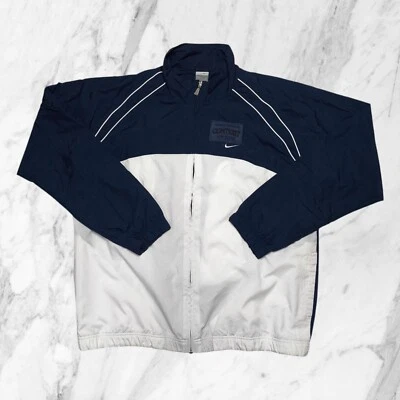 NIKE Veste Survêtement Sweat Zippé Homme Antipluie Bleu Blanc Poches Taille XL - Photo 1/4