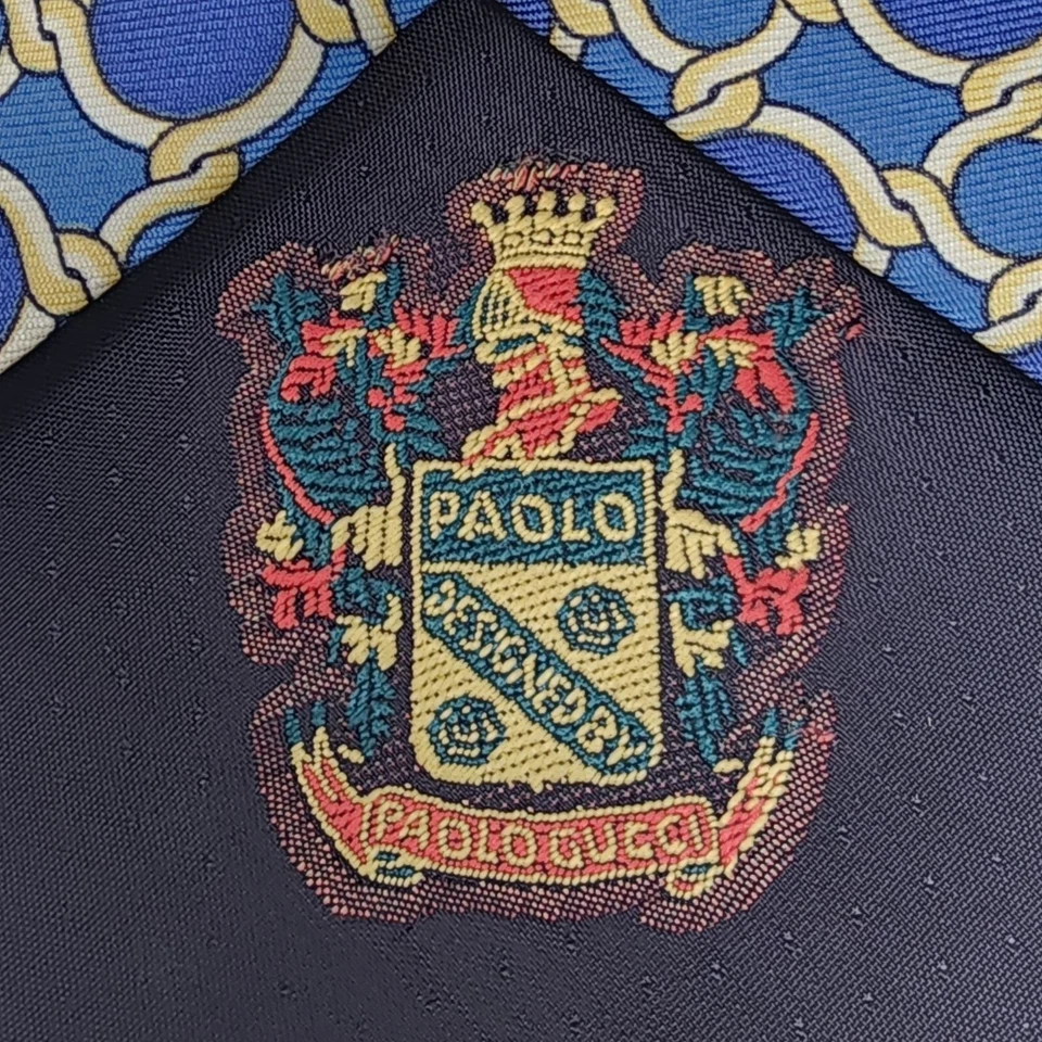 Corbata para hombre Paolo Gucci Design azul eslabón de cadena Foto 3 de 4