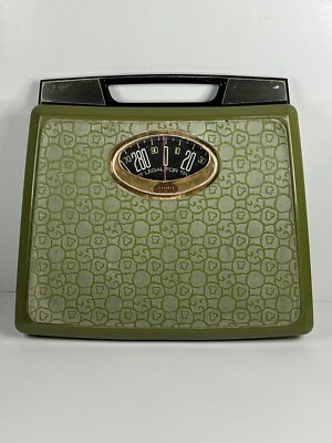 Vintage MCM Borg Green Pebble Cobble Pattern Bathroom Weight Scale See Pictures!